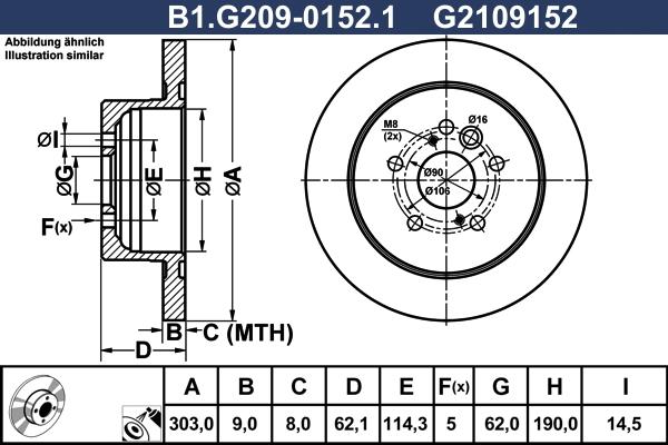 Galfer B1.G209-0152.1 - Brake Disc autospares.lv