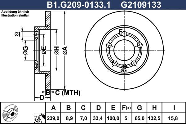 Galfer B1.G209-0133.1 - Brake Disc autospares.lv