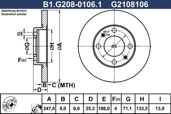 Galfer B1.G208-0106.1 - Brake Disc autospares.lv