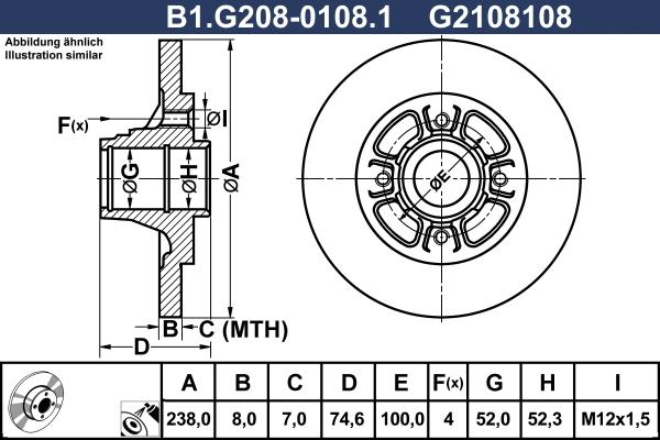 Galfer B1.G208-0108.1 - Brake Disc autospares.lv