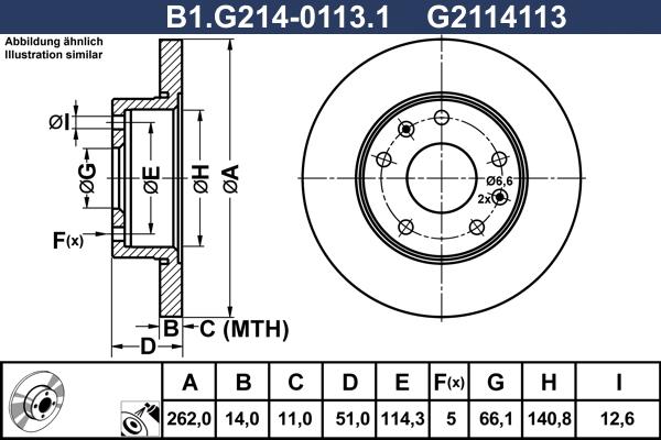 Galfer B1.G214-0113.1 - Brake Disc autospares.lv