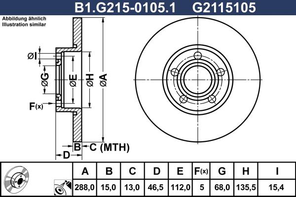 Galfer B1.G215-0105.1 - Brake Disc autospares.lv