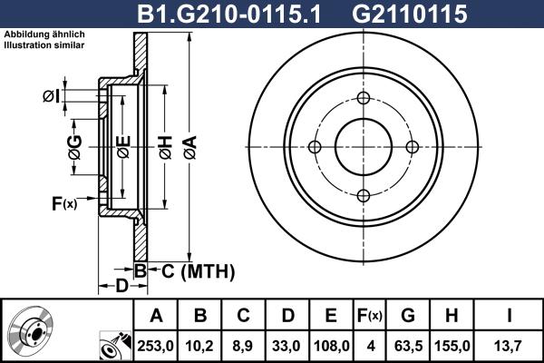 Galfer B1.G210-0115.1 - Brake Disc autospares.lv