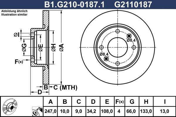 Galfer B1.G210-0187.1 - Brake Disc autospares.lv