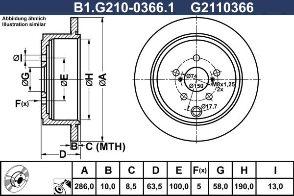 Galfer B1.G210-0366.1 - Brake Disc autospares.lv