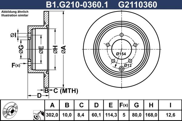 Galfer B1.G210-0360.1 - Brake Disc autospares.lv