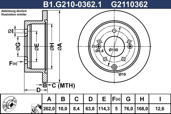 Galfer B1.G210-0362.1 - Brake Disc autospares.lv