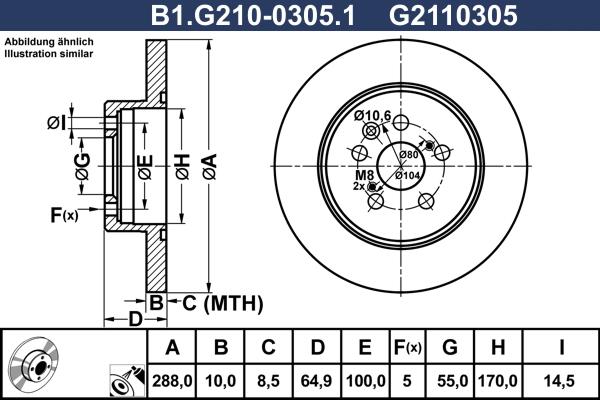 Galfer B1.G210-0305.1 - Brake Disc autospares.lv