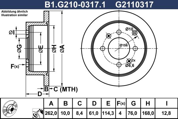 Galfer B1.G210-0317.1 - Brake Disc autospares.lv