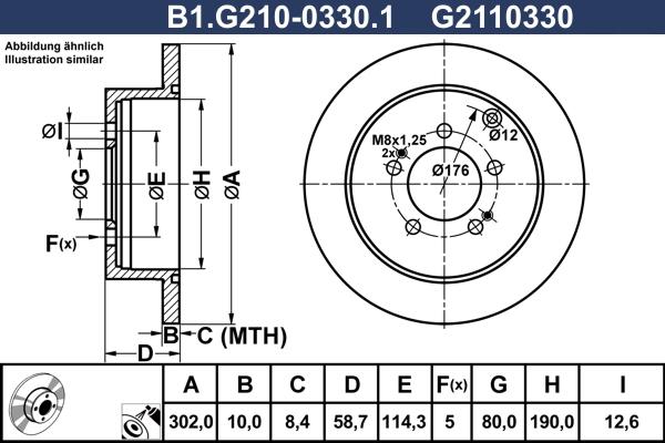 Galfer B1.G210-0330.1 - Brake Disc autospares.lv