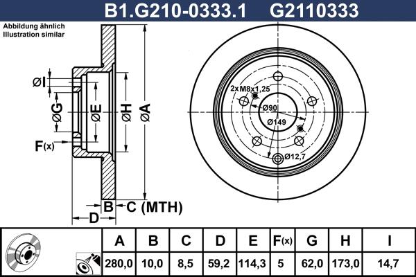 Galfer B1.G210-0333.1 - Brake Disc autospares.lv