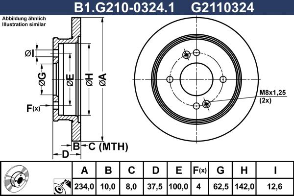 Galfer B1.G210-0324.1 - Brake Disc autospares.lv