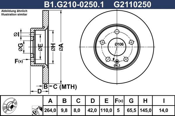 Galfer B1.G210-0250.1 - Brake Disc autospares.lv