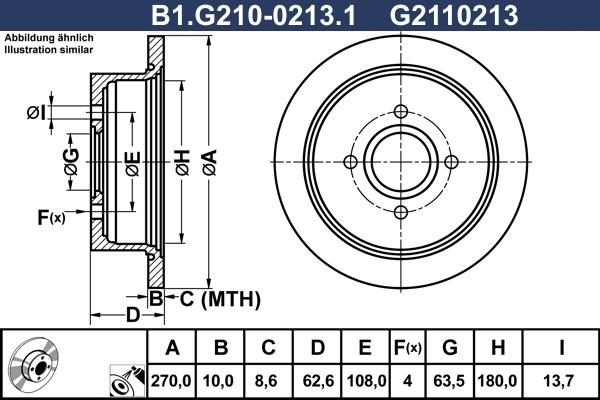 Galfer B1.G210-0213.1 - Brake Disc autospares.lv