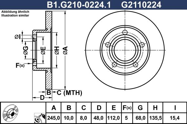 Galfer B1.G210-0224.1 - Brake Disc autospares.lv