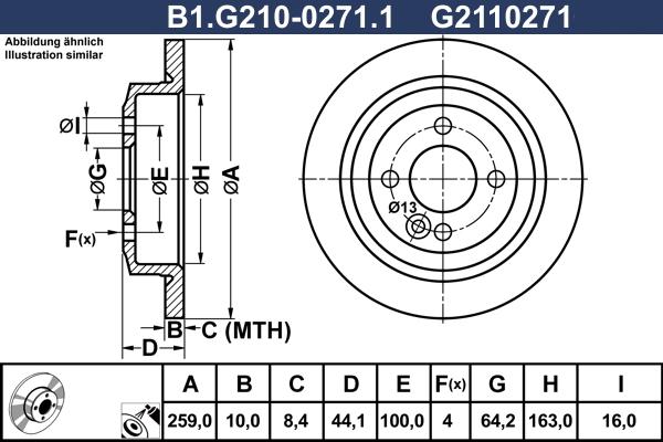 Galfer B1.G210-0271.1 - Brake Disc autospares.lv