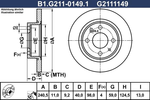 Galfer B1.G211-0149.1 - Brake Disc autospares.lv