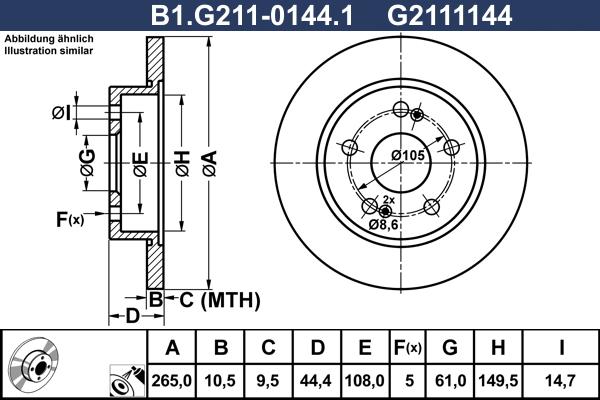 Galfer B1.G211-0144.1 - Brake Disc autospares.lv