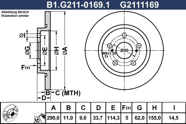 Galfer B1.G211-0169.1 - Brake Disc autospares.lv