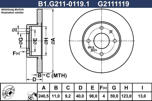 Galfer B1.G211-0119.1 - Brake Disc autospares.lv