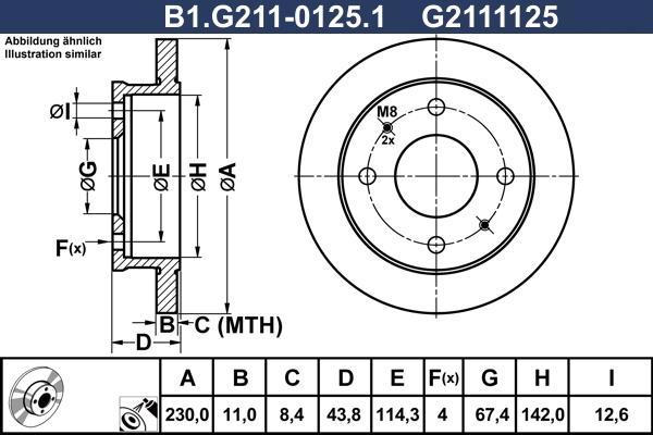 Galfer B1.G211-0125.1 - Brake Disc autospares.lv