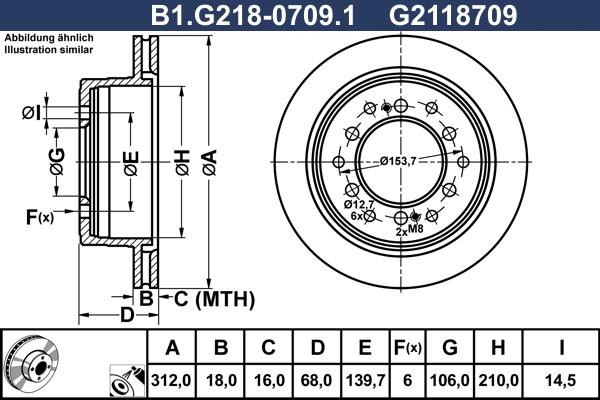 Galfer B1.G218-0709.1 - Brake Disc autospares.lv