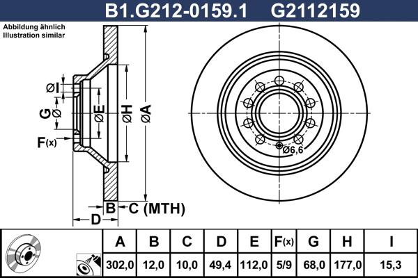 Galfer B1.G212-0159.1 - Brake Disc autospares.lv