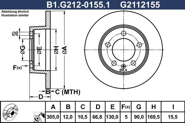 Galfer B1.G212-0155.1 - Brake Disc autospares.lv