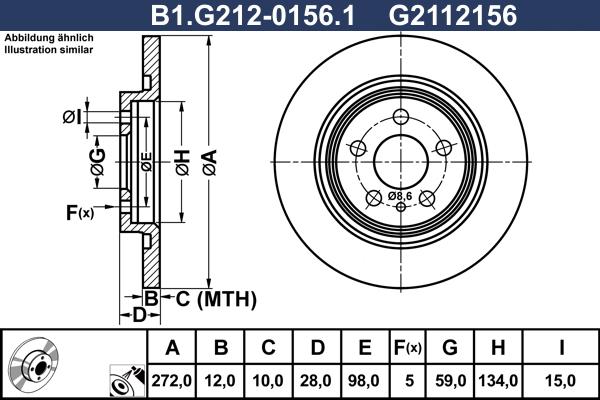 Galfer B1.G212-0156.1 - Brake Disc autospares.lv