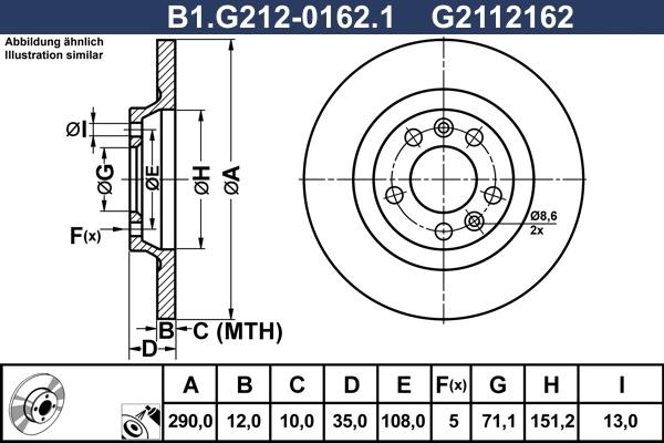 Galfer B1.G212-0162.1 - Brake Disc autospares.lv