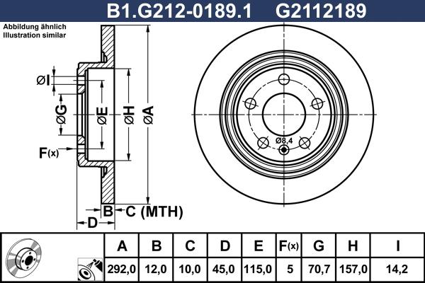 Galfer B1.G212-0189.1 - Brake Disc autospares.lv