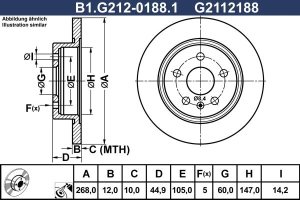 Galfer B1.G212-0188.1 - Brake Disc autospares.lv