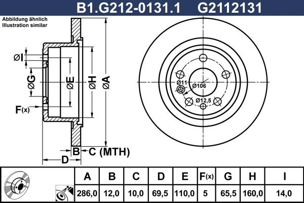 Galfer B1.G212-0131.1 - Brake Disc autospares.lv