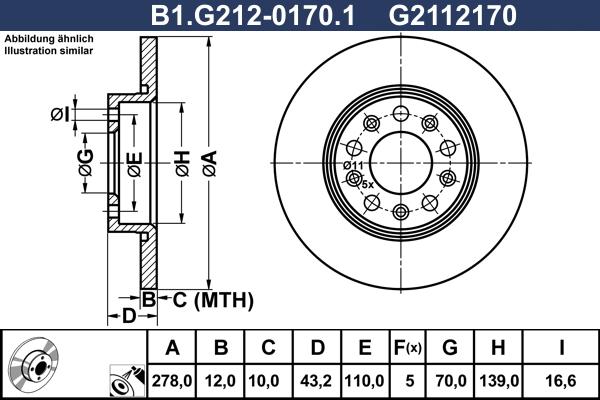 Galfer B1.G212-0170.1 - Brake Disc autospares.lv