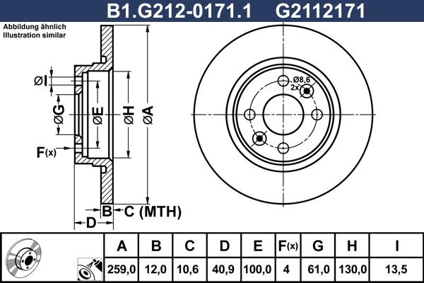 Galfer B1.G212-0171.1 - Brake Disc autospares.lv