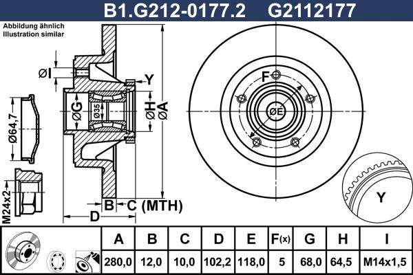 Galfer B1.G212-0177.2 - Brake Disc autospares.lv