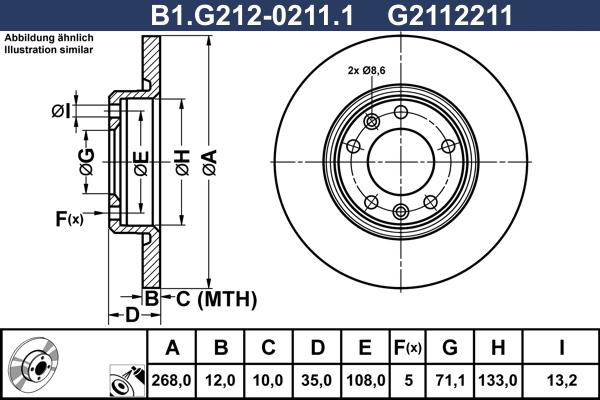 Galfer B1.G212-0211.1 - Brake Disc autospares.lv