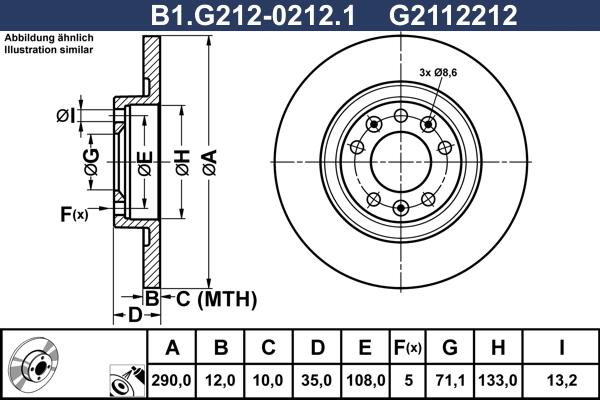 Galfer B1.G212-0212.1 - Brake Disc autospares.lv