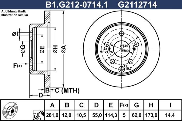 Galfer B1.G212-0714.1 - Brake Disc autospares.lv