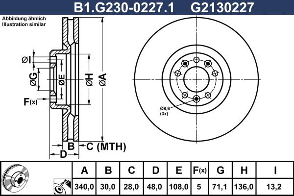 Galfer B1.G230-0227.1 - Brake Disc autospares.lv