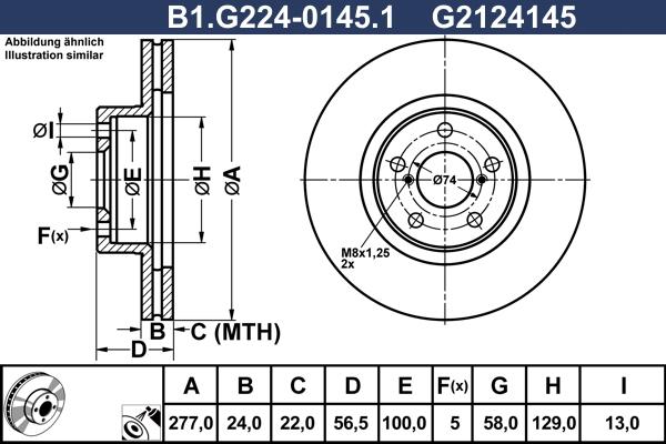 Galfer B1.G224-0145.1 - Brake Disc autospares.lv