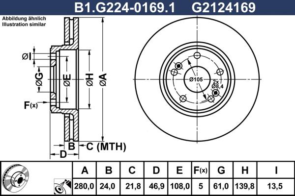 Galfer B1.G224-0169.1 - Brake Disc autospares.lv