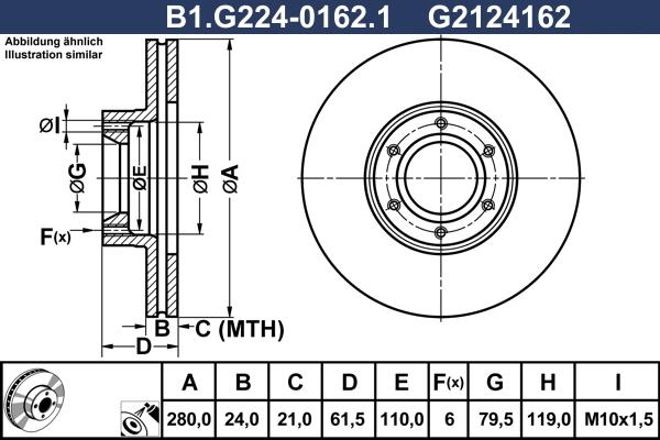 Galfer B1.G224-0162.1 - Brake Disc autospares.lv