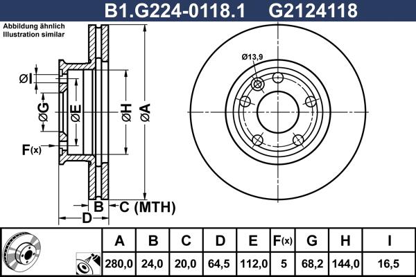 Galfer B1.G224-0118.1 - Brake Disc autospares.lv