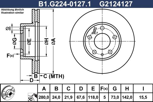 Galfer B1.G224-0127.1 - Brake Disc autospares.lv