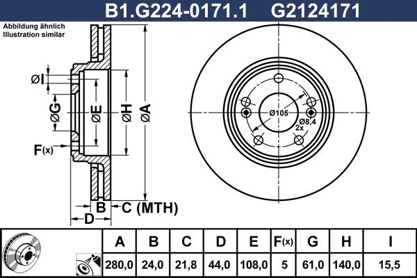 Galfer B1.G224-0171.1 - Brake Disc autospares.lv