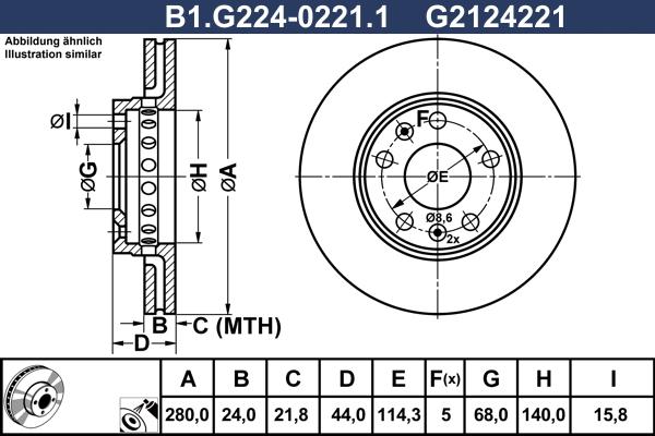 Galfer B1.G224-0221.1 - Brake Disc autospares.lv