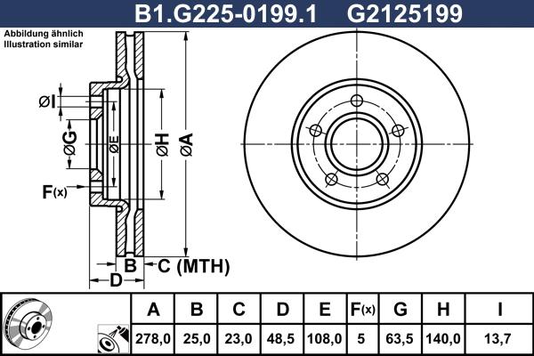 Galfer B1.G225-0199.1 - Brake Disc autospares.lv