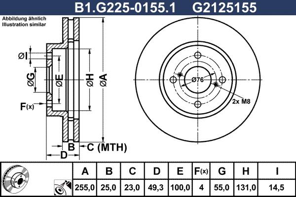 Galfer B1.G225-0155.1 - Brake Disc autospares.lv