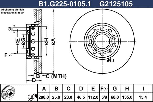 Galfer B1.G225-0105.1 - Brake Disc autospares.lv